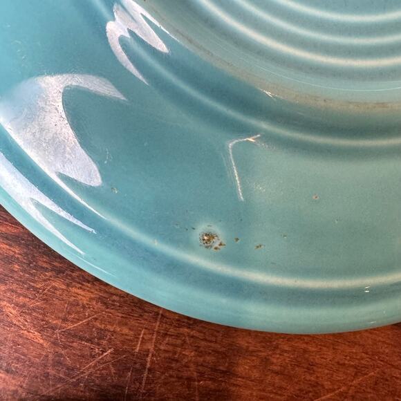 Set of 4 Fiesta Fiestaware Original Vintage 1937-1969 Turquoise Saucer Plates - Picture 7 of 9